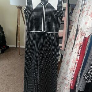Elegant Black and White Polka Dot Dress